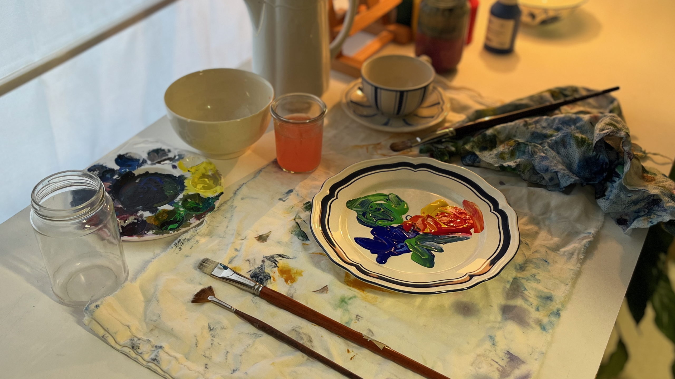 Atelier de peinture créative sur le thème de l'alimentation